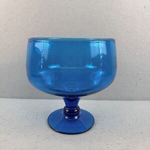 Blenko 629 Vase Compote Turquoise 8"‎